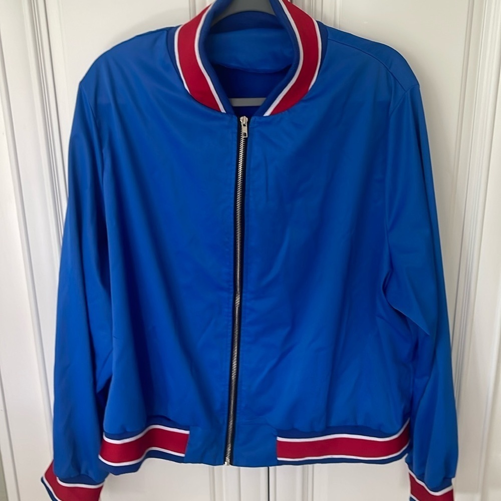 SHEIN blue lightweight varsity jacket windbreaker size 3XL